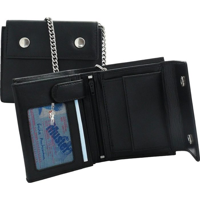 DrachenLeder Geldbörse DrachenLeder Brieftasche Portemonnaie (Portemonnaie) Damen Herren Jugend Echtleder Geldbörse Größe ca. 12 5cm schwarz