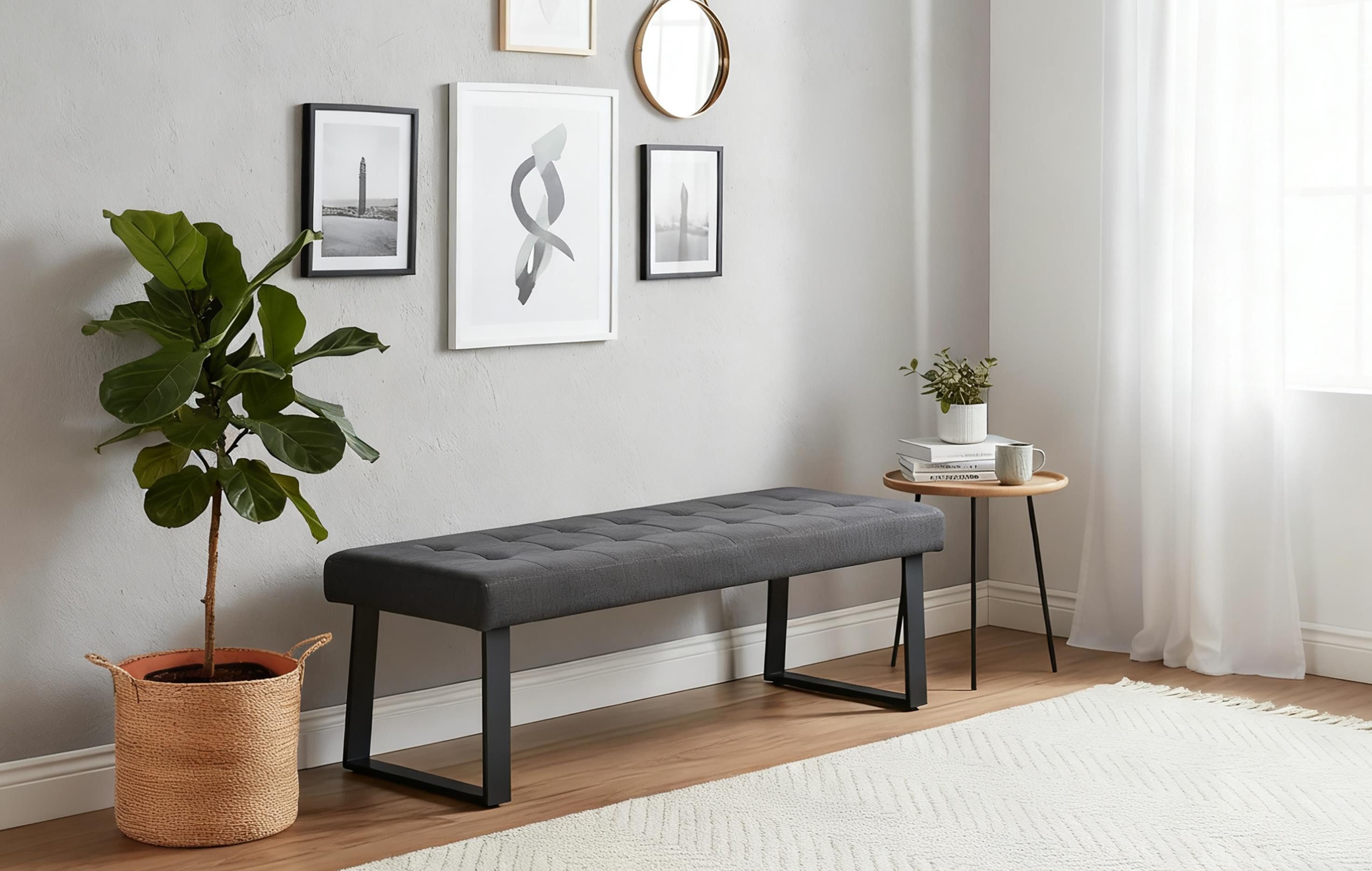 B&D home Essbank SIGFRID (1-St), gepolstert, Metallgestell, mit/ohne Rückenlehne, in 100/120/140/160cm