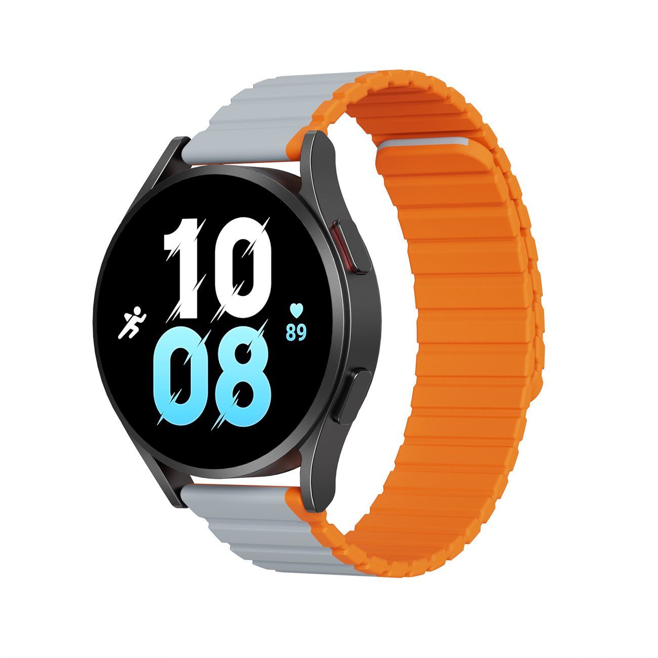 Dux Ducis Smartwatch-Armband Magnetisches Armand Samsung Galaxy Watch 5 und 6 Classic und Pro, magnetisch Grau/Orange