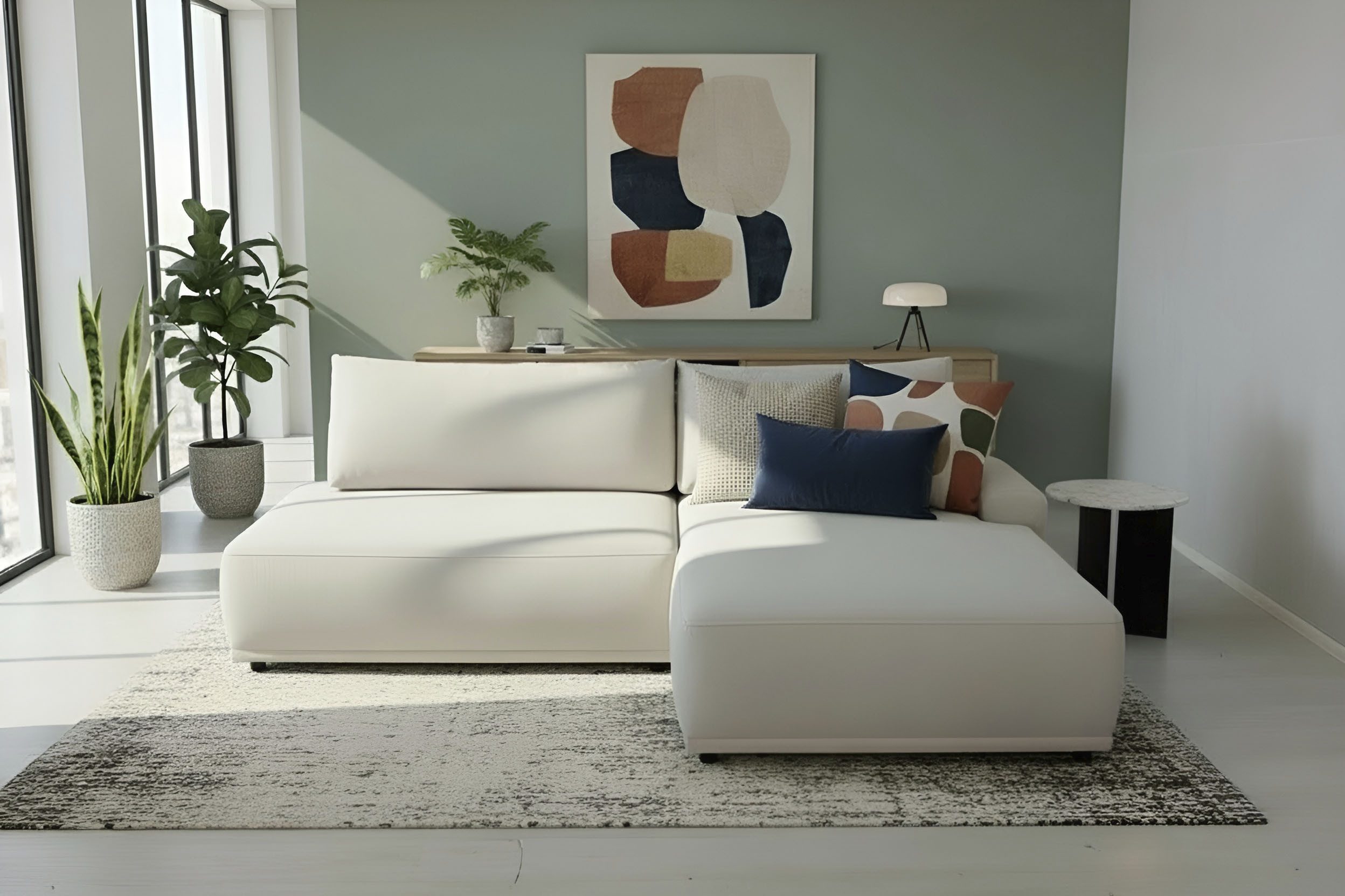 TRENDMANUFAKTUR Ecksofa Fordon II, Schlafsofa mit Bettkasten, Couch in L-Form, Breite 250 cm, in Struktur LUMOS, 3D-Effekt, sandgrau, Armlehne rechts