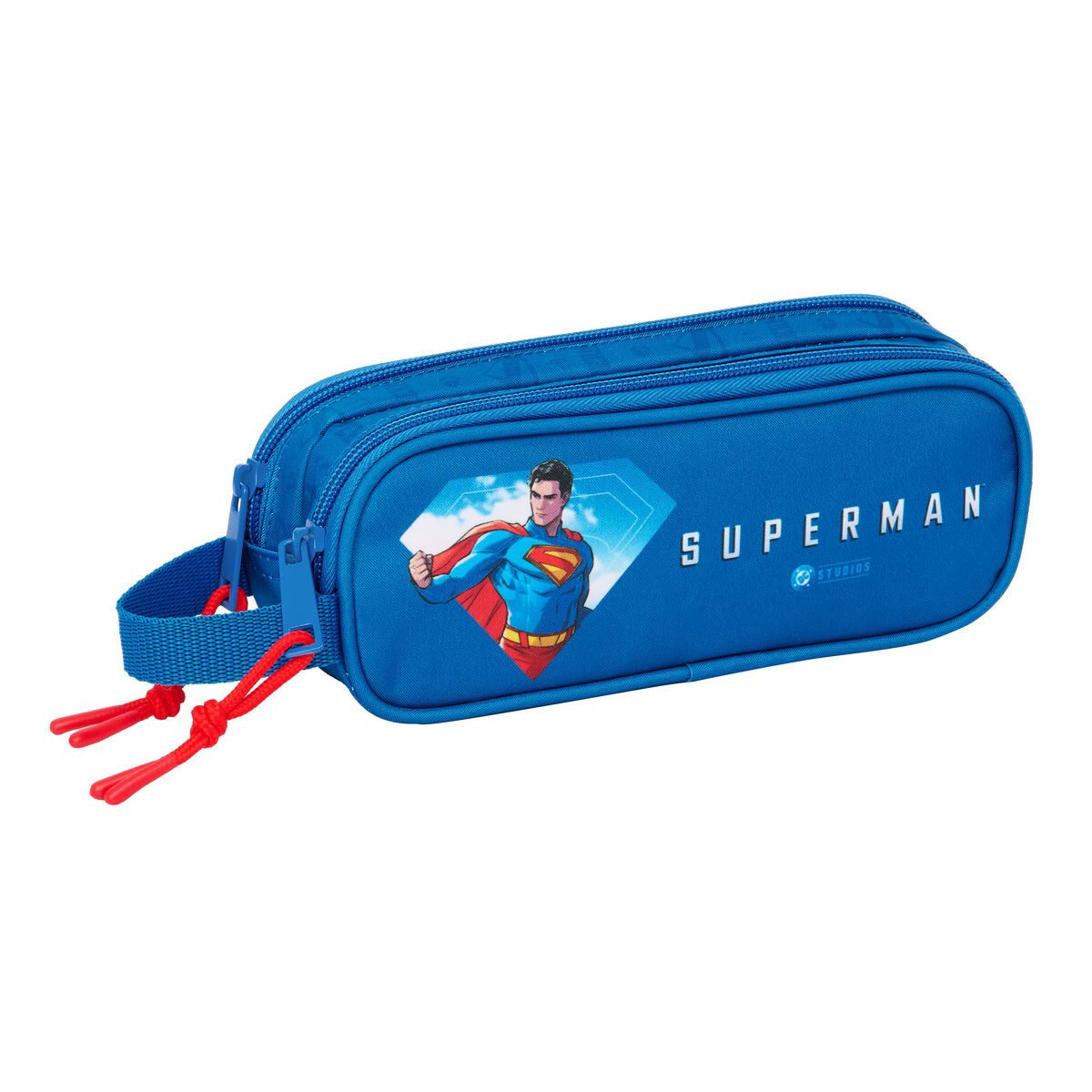 Superman Federtasche Stifteetui Superman Blau 21x8x6 cm Federmäppchen für Schule und Büro