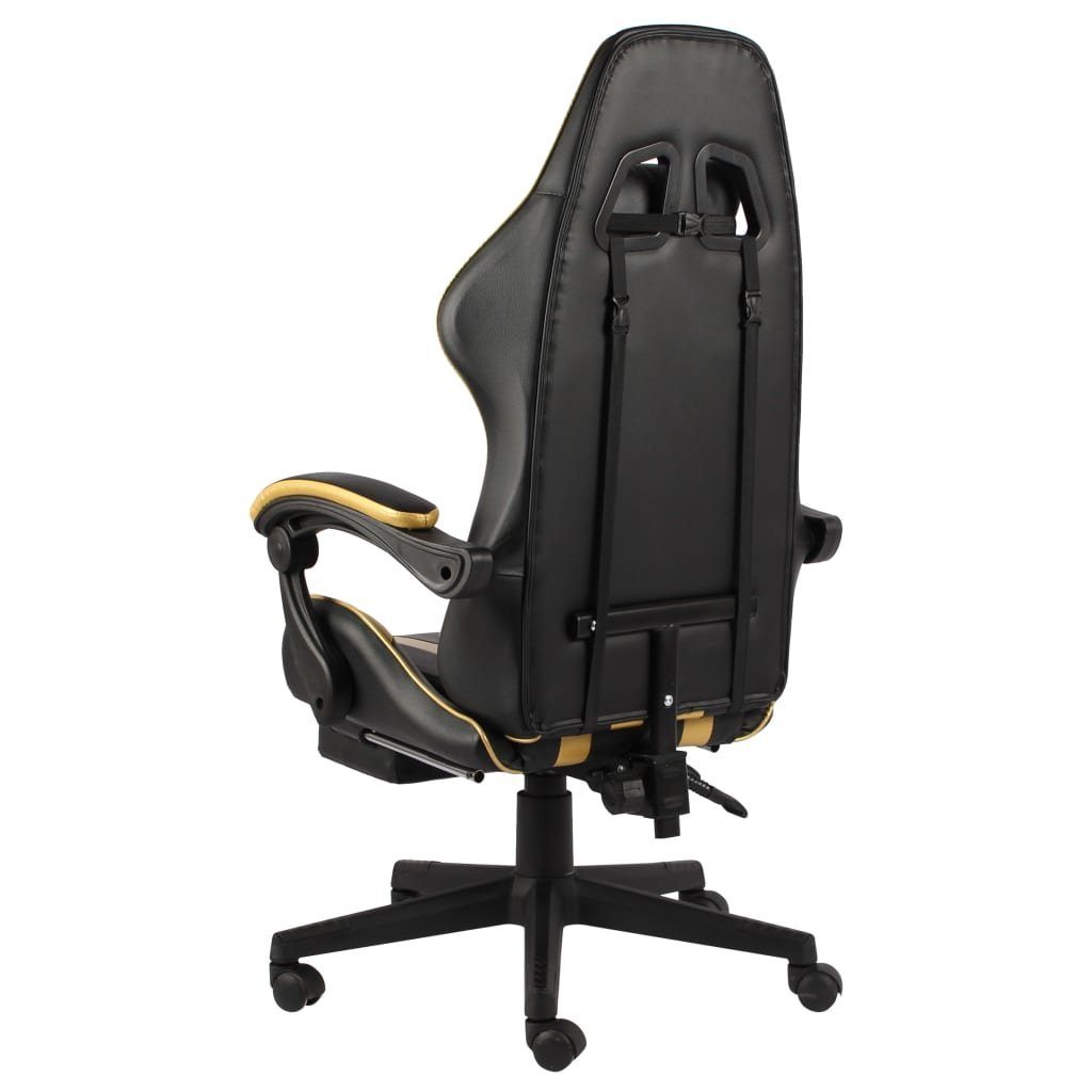 furnicato Bürostuhl Gaming-Stuhl mit Golden (1 St) Fußstütze Kunstleder Schwarz und