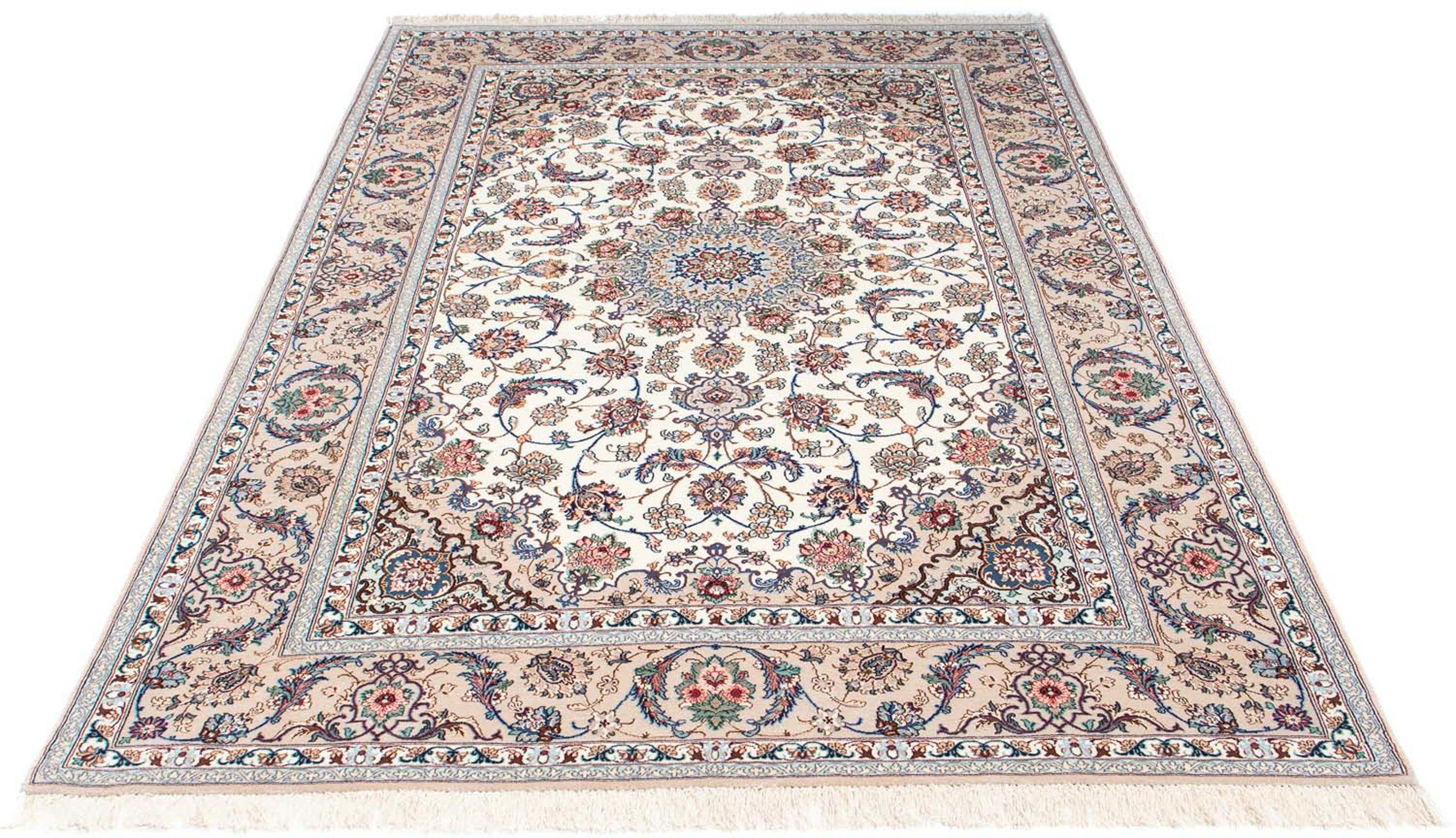 Orientteppich Perser - Isfahan - Premium - 230 x 145 cm - beige, morgenland, rechteckig, Höhe: 6 mm, Wohnzimmer, Handgeknüpft, Einzelstück mit Zertifikat