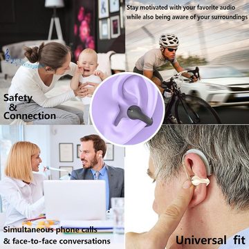 Xmenha HiFi-Stereo-Sound Open-Ear-Kopfhörer (Einfache Ein-Schritt-Kopplung und Touch-Steuerung für nahtlose Bedienung und schnellen Zugriff auf Musik und Anrufe., Innovatives Ohr-Design,Sport & Komfort mit Intelligenter LED-Anzeige)
