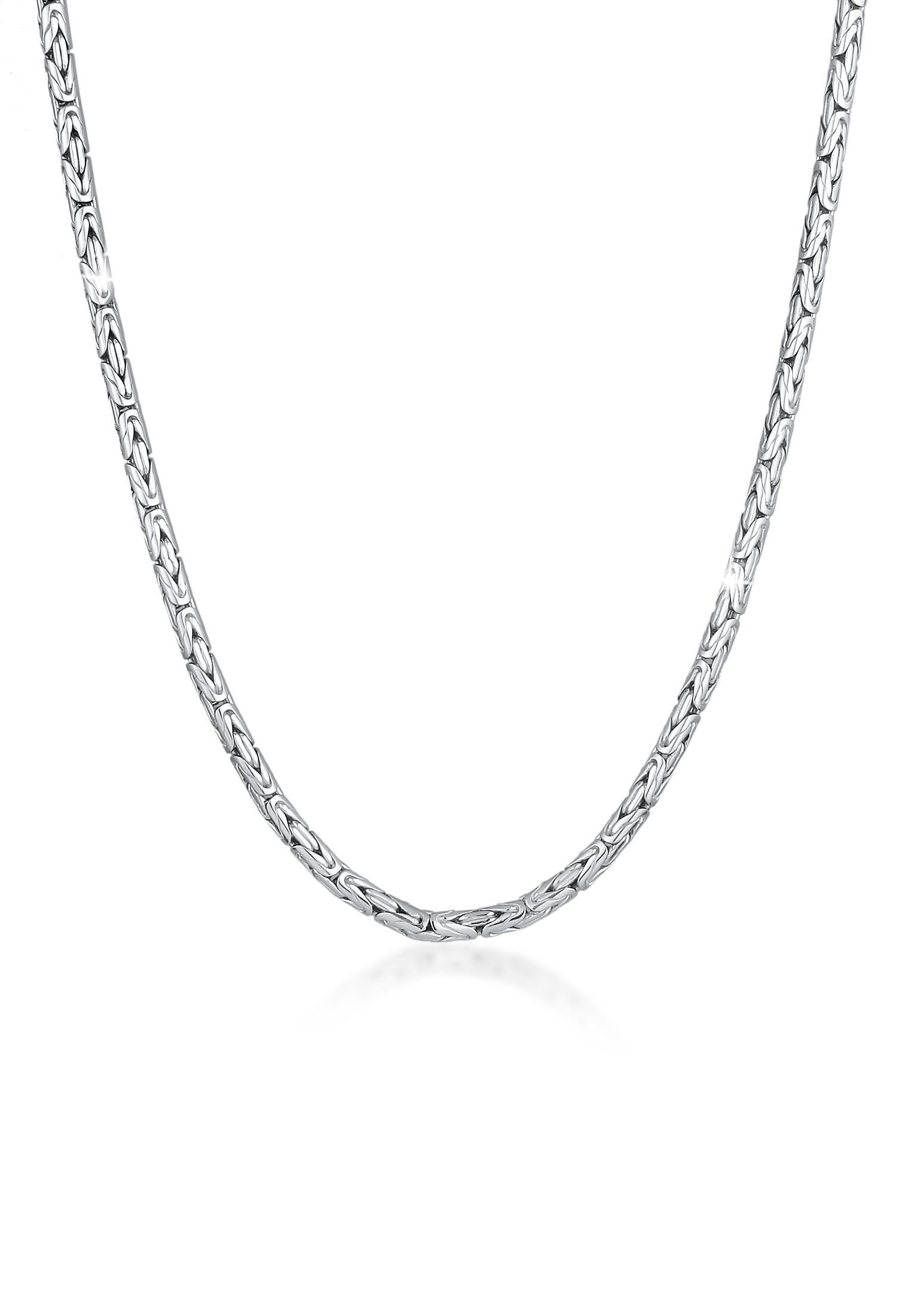 mit Königskette Designer Silberkette 925 Glieder Kuzzoi Halskette Massiv Silber, Herren Karabiner-Verschluss