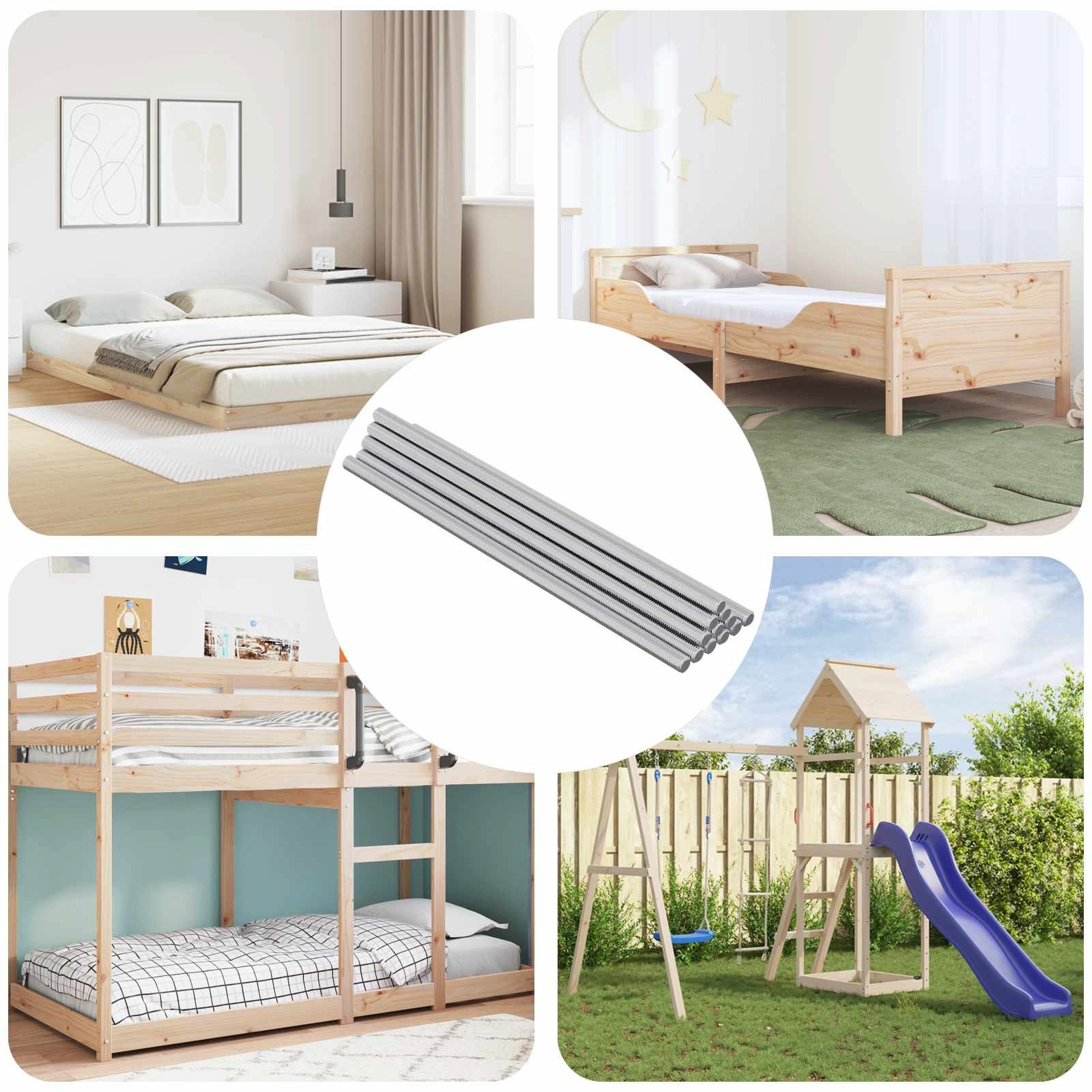 vidaXL Gewindestange, Gewindestange 600 pcs Silber Stahl