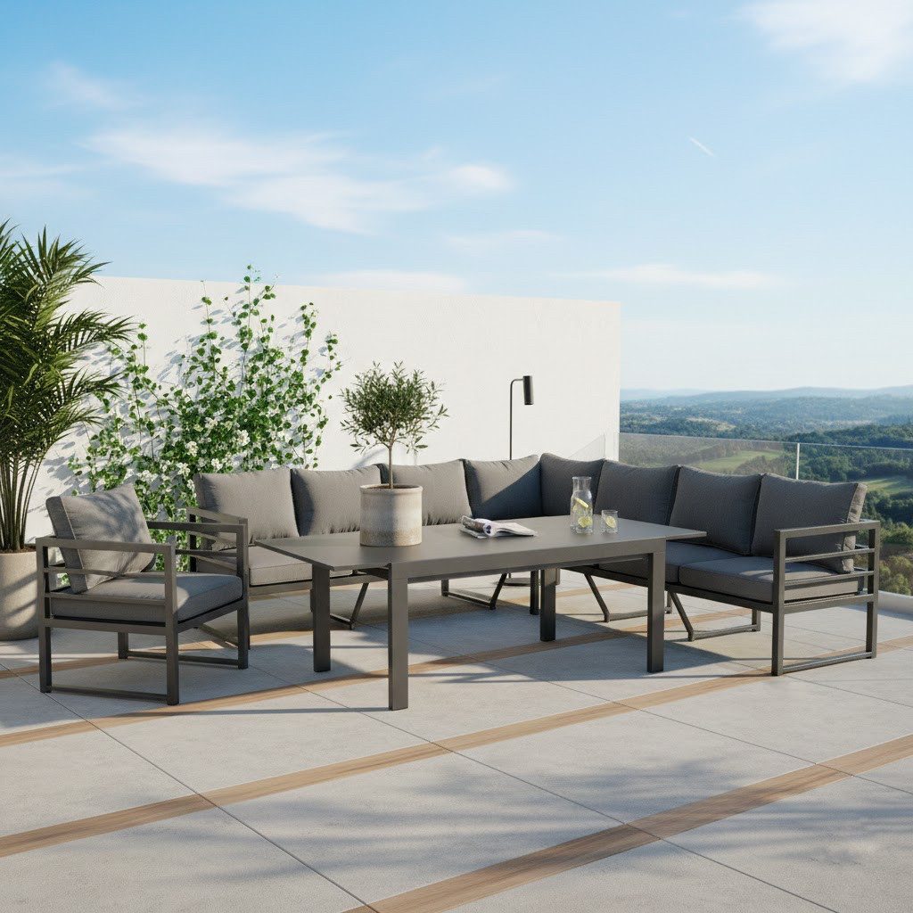 MANDALIKA Garden Gartenlounge-Set XXL Alu Dining Lounge Set Torres Sunbrella®