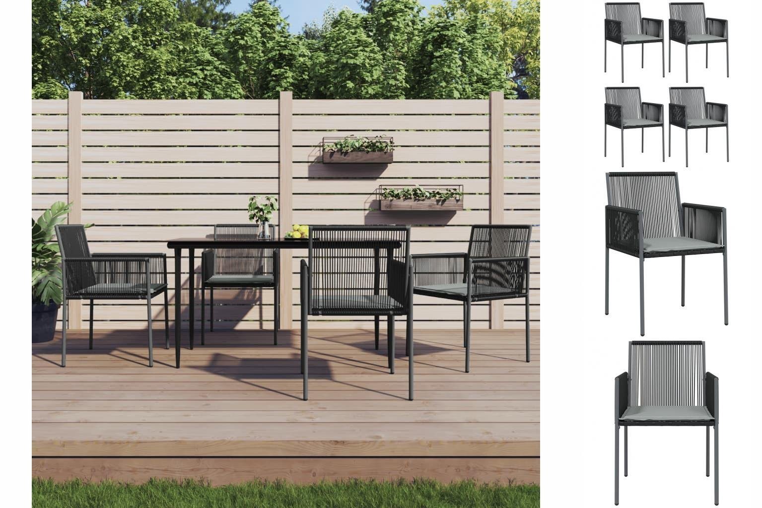 Kissen Stk Gartenstuhl mit vidaXL Schwarz 54x60,5x83,5 Gartenstühle 4 cm