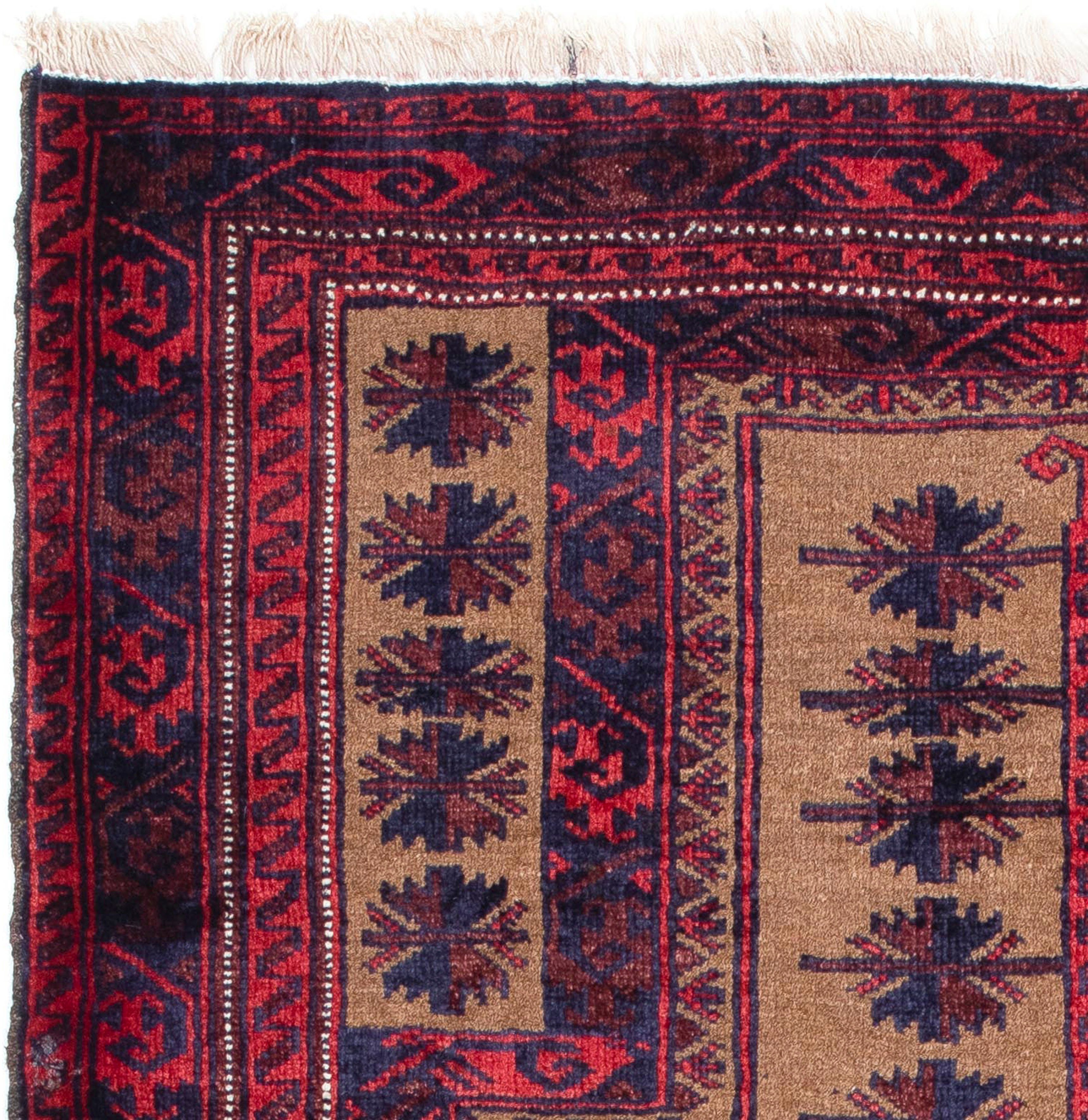 Orientteppich Belutsch Einzelstück mm, - 147 Handgeknüpft, rechteckig, braun, 89 8 cm - mit x Wohnzimmer, morgenland, Höhe: Zertifikat