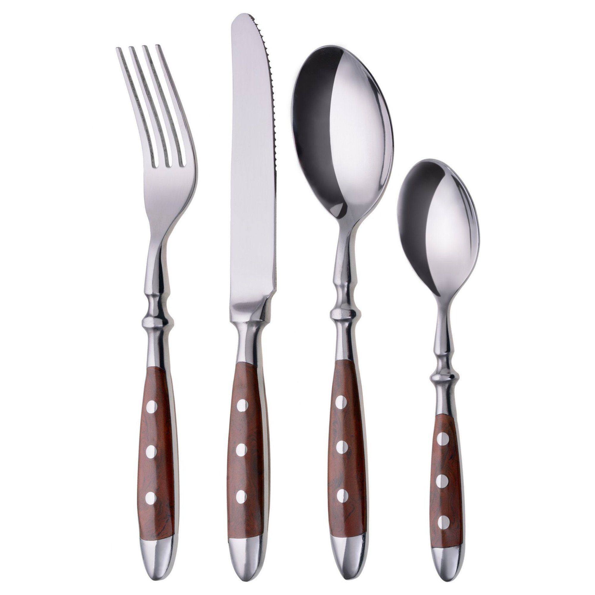 GRÄWE Besteck-Set GRÄWE Tafelbesteck 24-tlg., für 6 Personen, Serie Nürnberg, BRAUN, Edelstahl 18/0