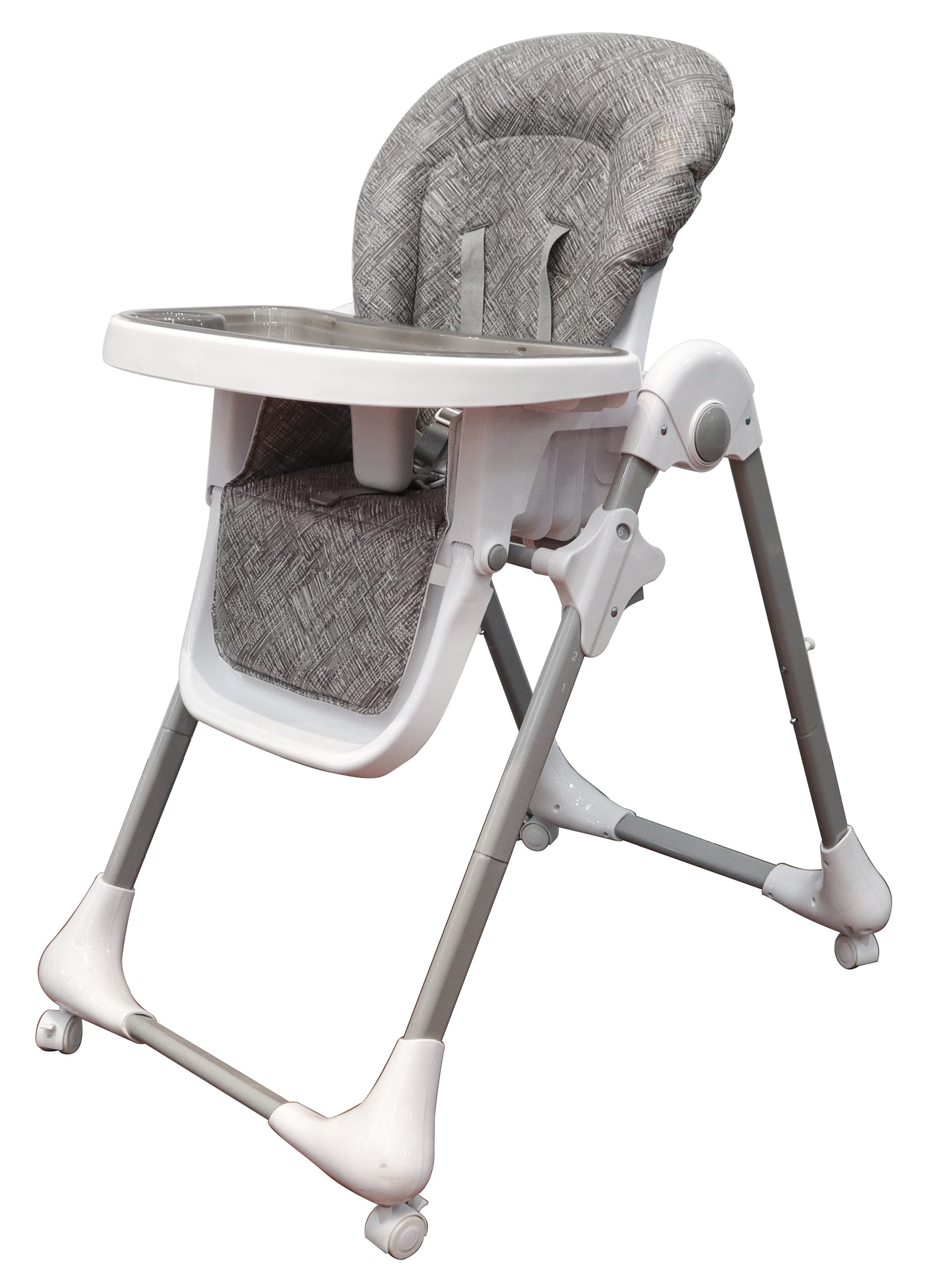 Yalion Hochstuhl Baby Hochstuhl Verstehllbar Kinderhochstuhl-Kindersitz  Doppeltablett, Rahmen aus rostbeständigem Metall