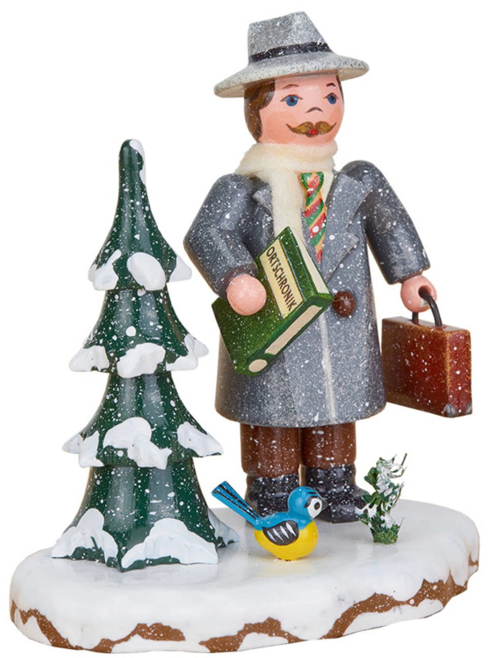 Hubrig Volkskunst Zschorlau Erzgebirge Sammelfigur Hubrig Winterkinder Bürgermeister