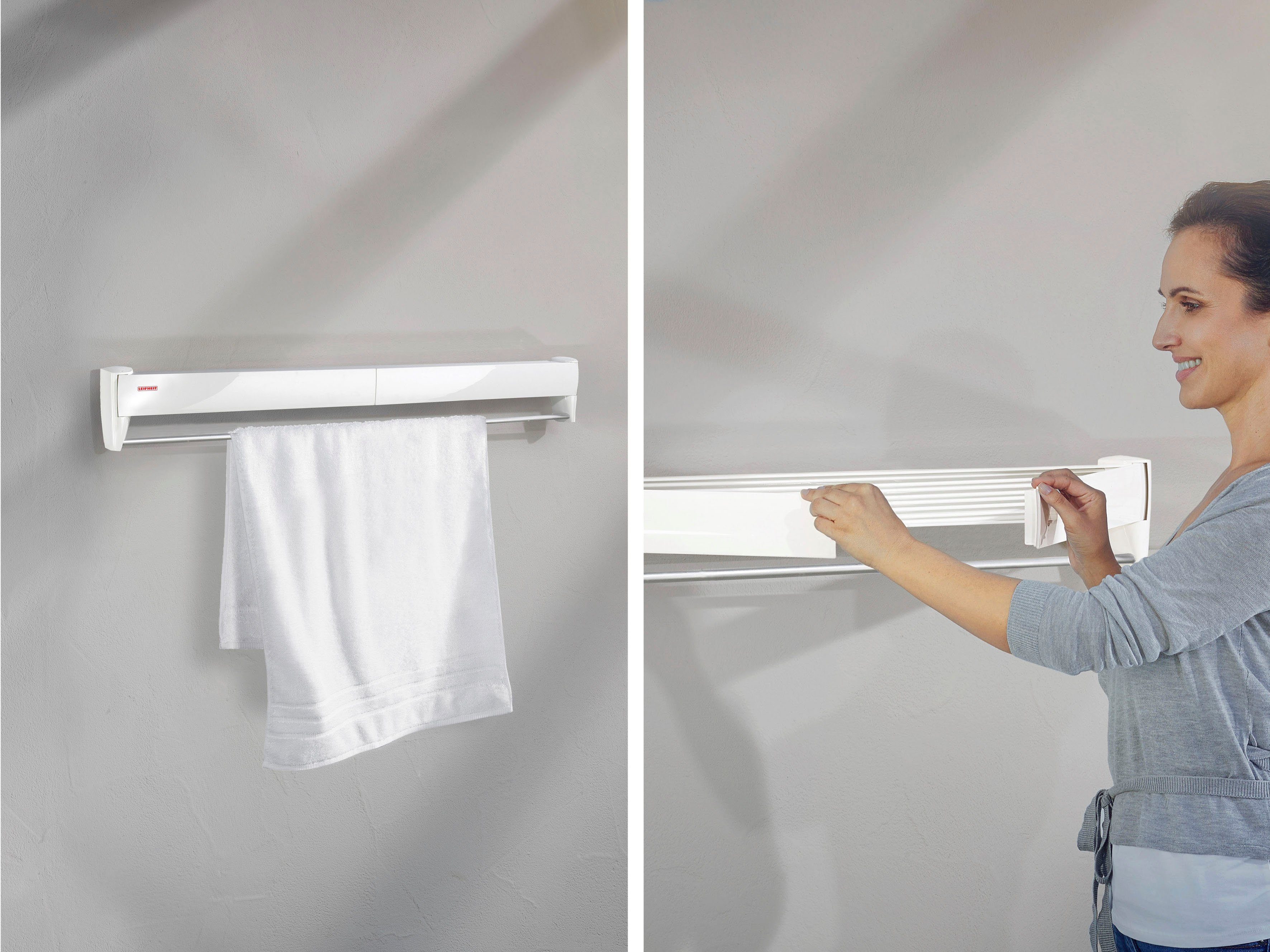 Leifheit Wandwäschetrockner Telegant Plus 36 Protect Plus, Trockenlänge: ca. 3,6 m