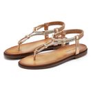 LASCANA Sandale, Sommerschuh, offener Schuh, Zehentrenner mit eleganten Schmucksteinchen VEGAN