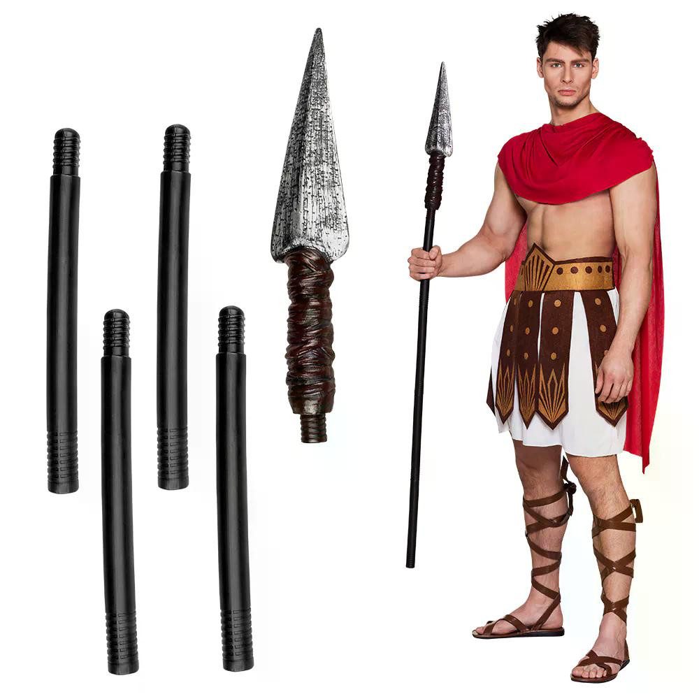 Boland Kostüm Spartanischer Speer 5-teilig 150 cm Kostümwaffe Krieger Gladiator, Accessoire für Römer-, Gladiatoren- und Kriegerkostüme
