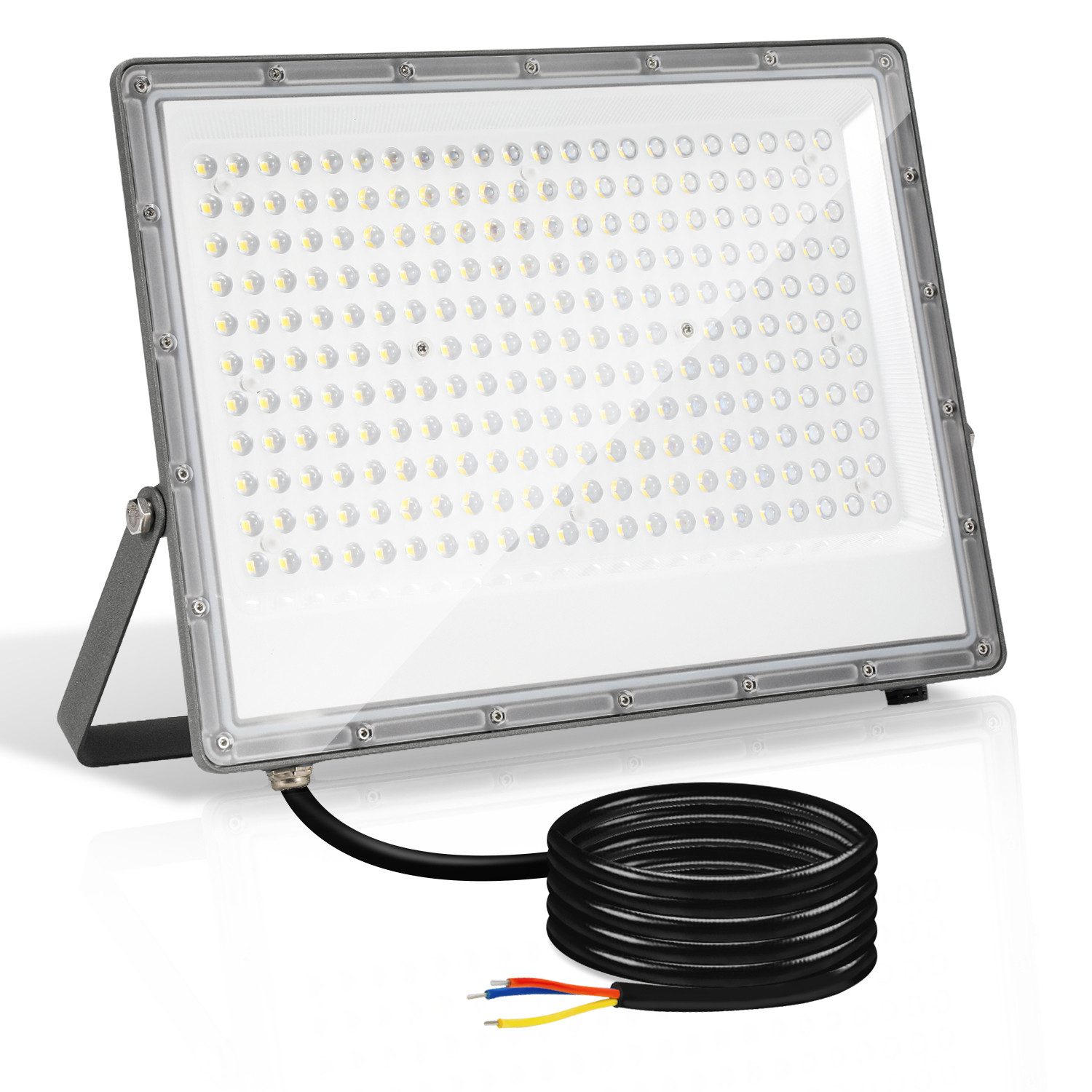 Clanmacy Flutlichtstrahler LED Flutlichtstrahler 200W Außenbeleuchtung Floodlight LED, Außenstrahler, Kaltweiß