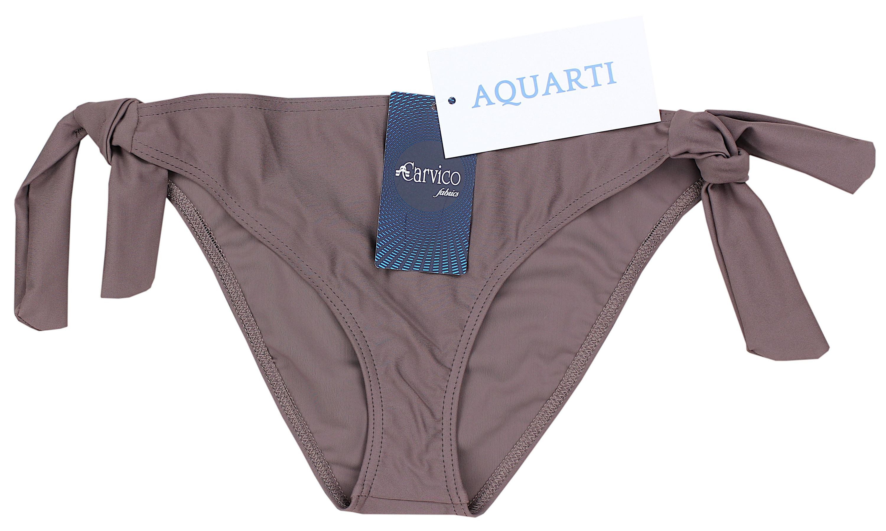 Aquarti Bikini-Hose Damen Bikinihose seitlich zum Binden Hüftslip in schönen Unifarben