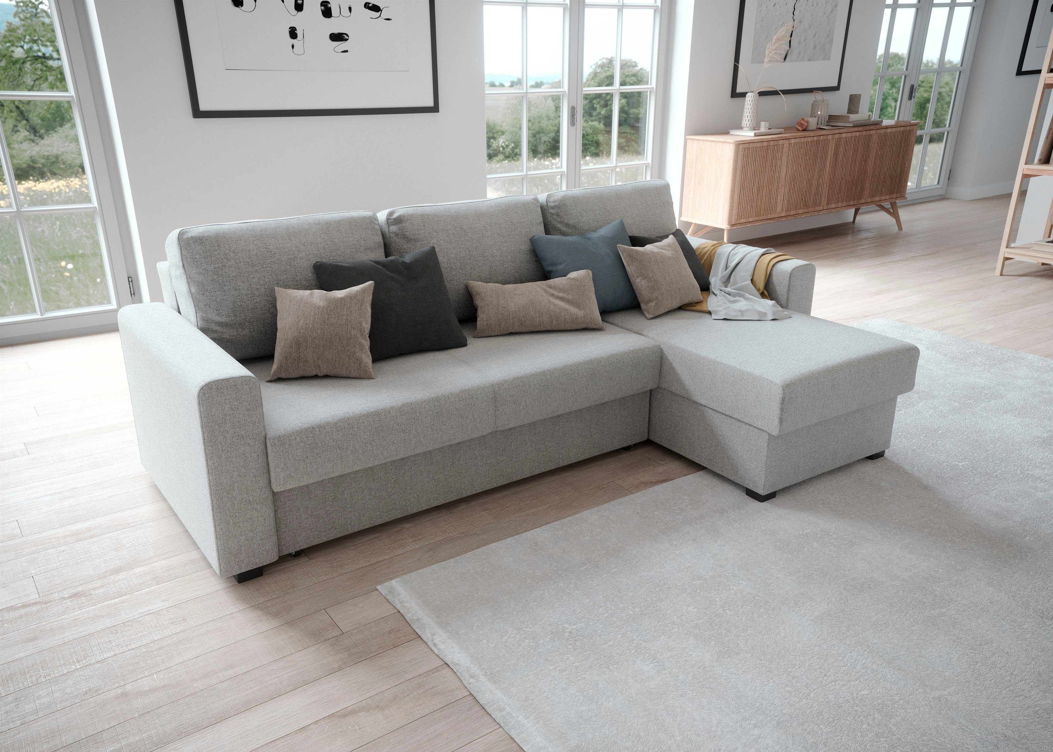 ATLANTIC Recamiere und oder Bettkasten, Dublin, collection Bettfunktion Ecksofa rechts montierbar home links