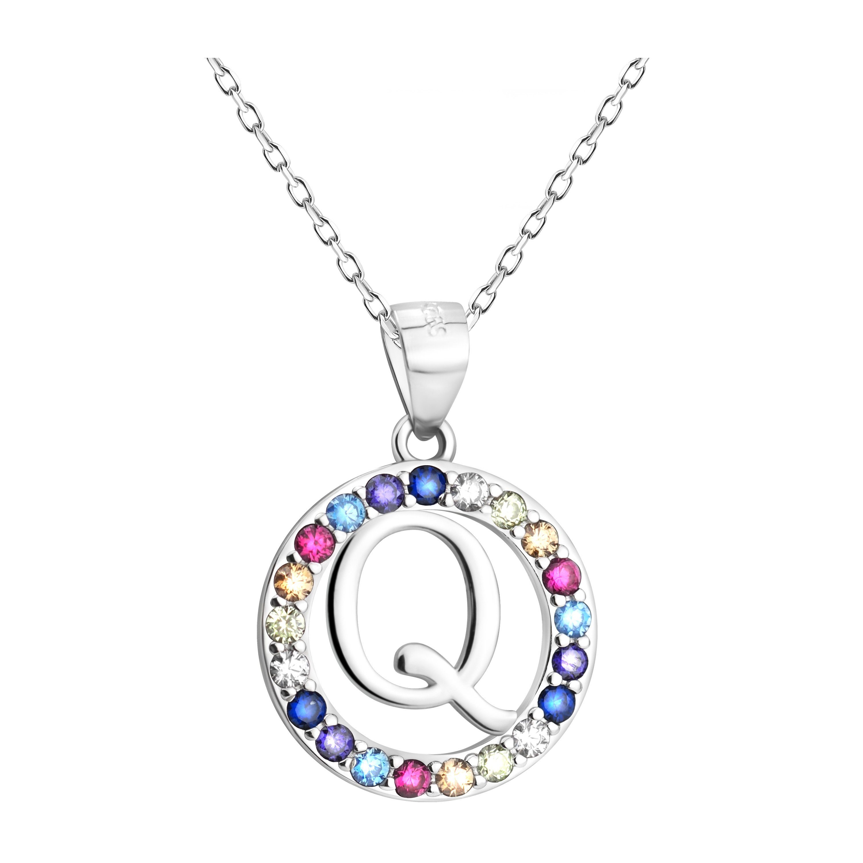 Anhänger Buchstabe Sofia Milani Kette Schmuck Damen Q, Silber mit 925