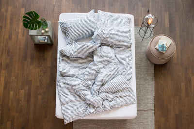 Bettwäsche Johanna Streifen, #lavie, Bettdeckenbezug aus 100% Bio Baumwollperkal mit Stonewash-Finishing