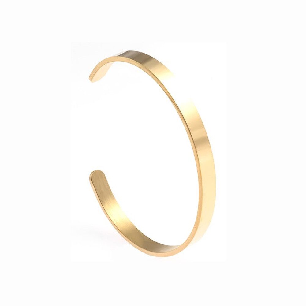 Armband Armreifen Basic 6 mm aus Edelstahl Damen gold