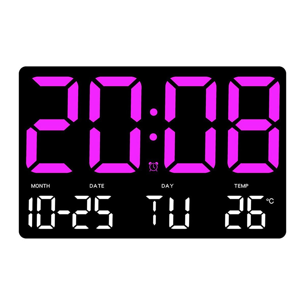 yozhiqu Uhr Digitale LED-Wanduhr,Hänge- und Standuhr, Multifunktionswecker (Kann Temperatur, Datum, Wochentag, Heimdekoration anzeigen)
