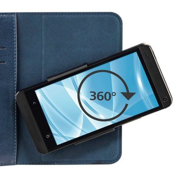 Hama Smartphone-Hülle Booklet Smart Move Universal, 5,2-5,8 Zoll, Kunstleder, klappbar, Blau 13,7 cm (5,4 Zoll)