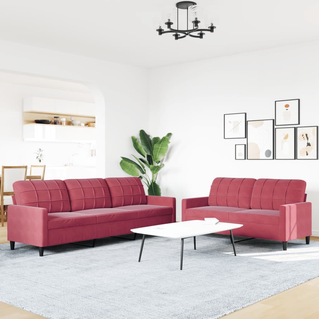 vidaXL Sofa 2-tlg. Sofagarnitur mit Kissen günstig online kaufen
