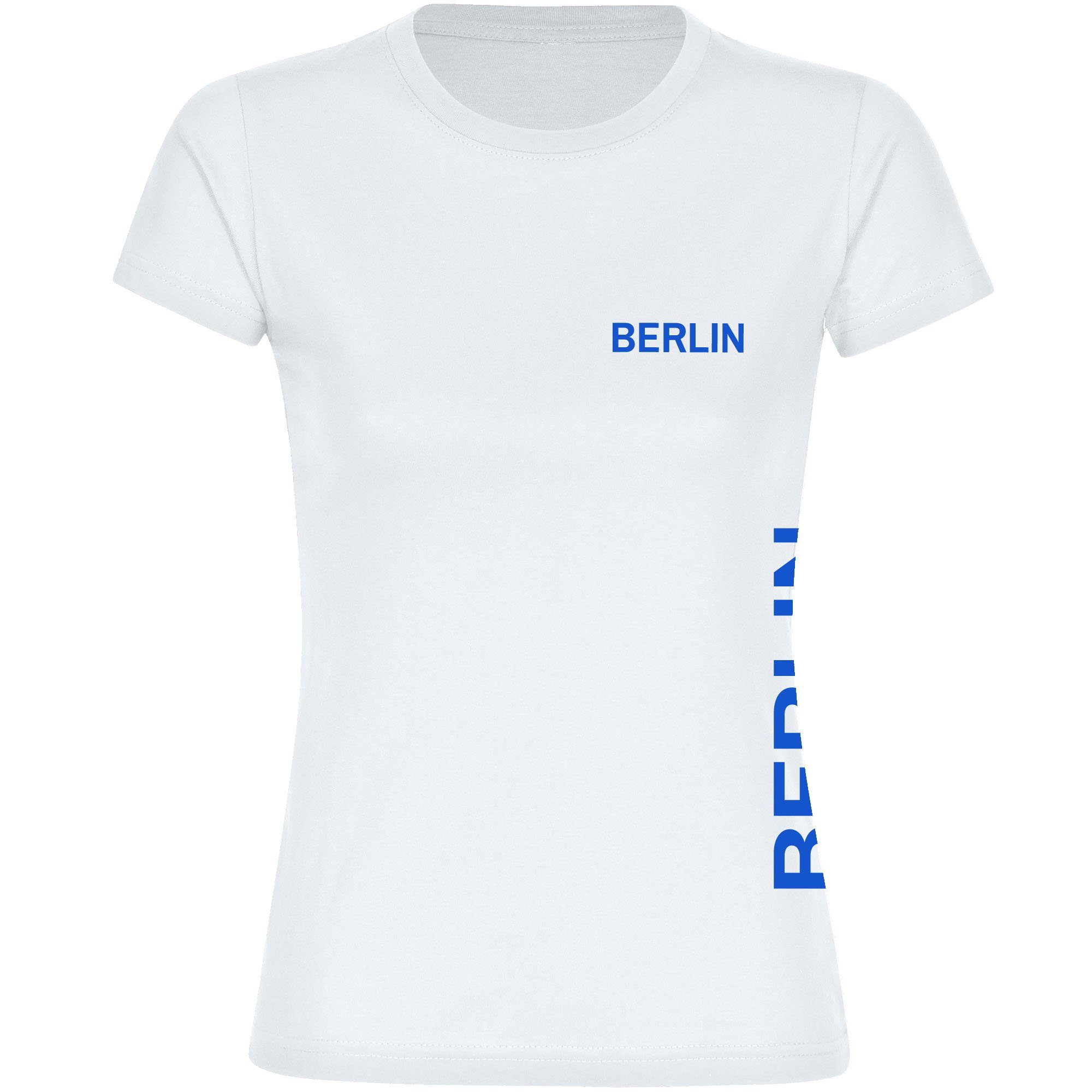 T-Shirt Damen Berlin blau - Brust & Seite - Frauen