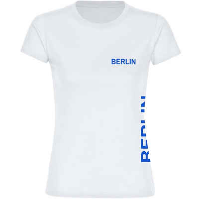 multifanshop T-Shirt Damen Berlin blau - Brust & Seite - Frauen