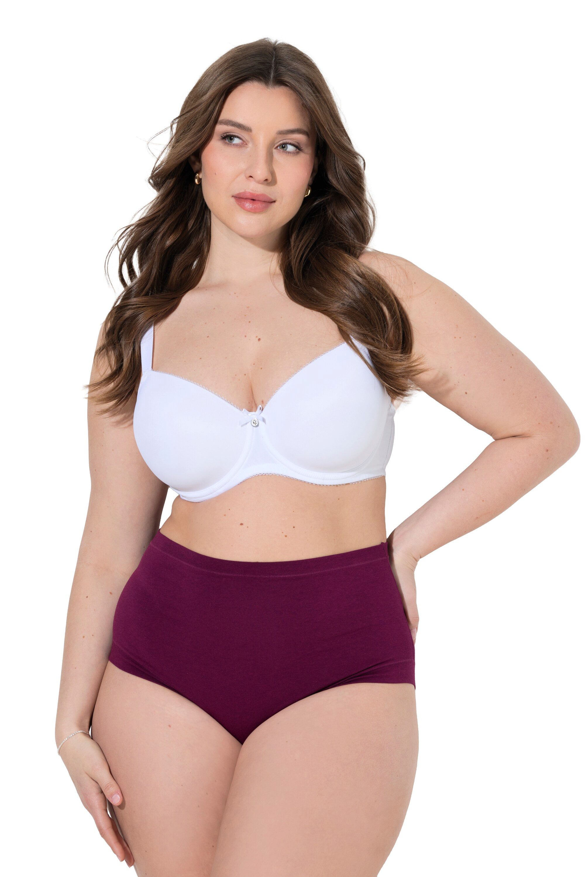 Ulla Popken Maxislip Maxislips 3er-Pack High Waist cleaner Look