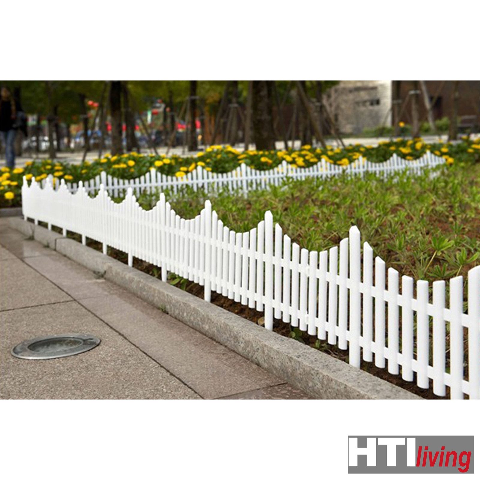 HTI-Living Beetbegrenzung Zierzaun Bogen unten 4-teilig Nessa, 4 Zaunelemente, Beeteinfassung Beetbegrenzung