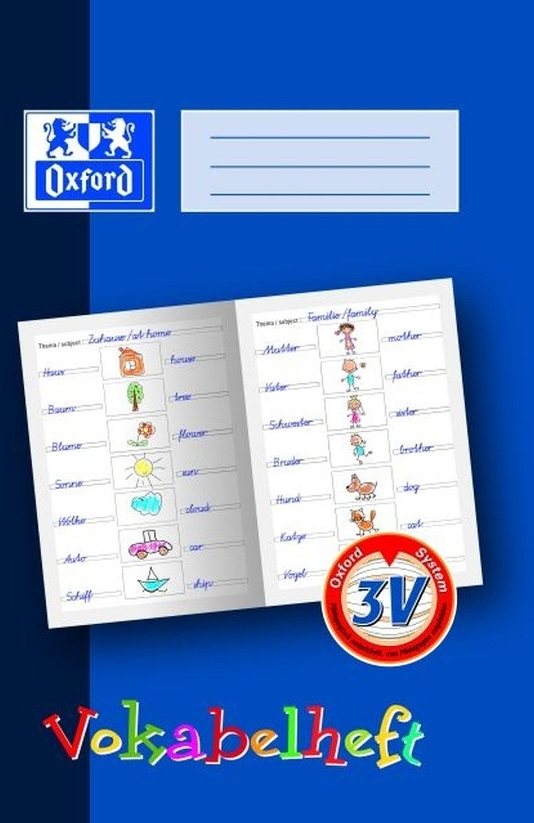 OXFORD Schulheft Vokabelheft A4 16 Blatt 3V (3-spaltig zum Malen)