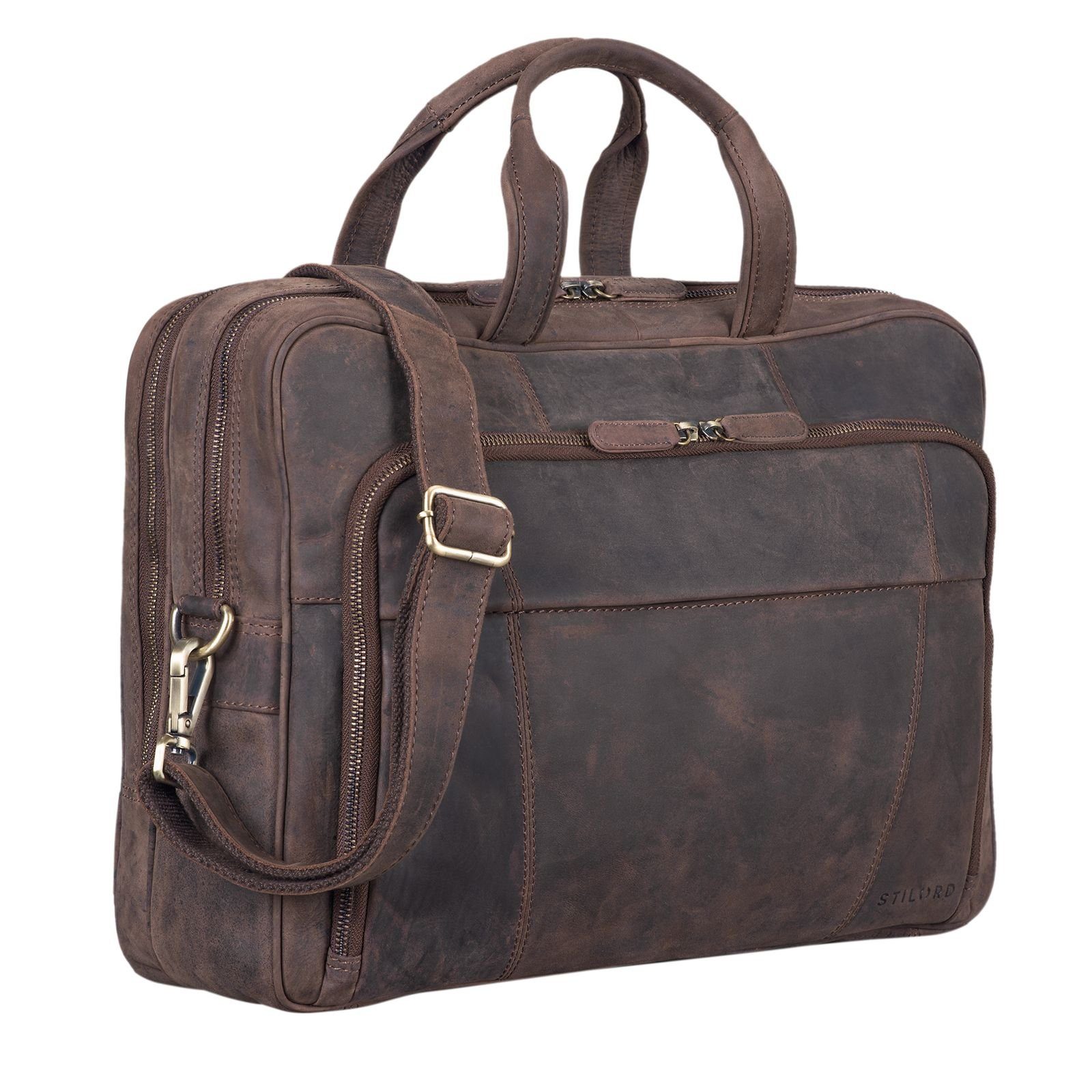 STILORD Laptoptasche "Jaron" Vintage Ledertasche Leder Herren Damen
