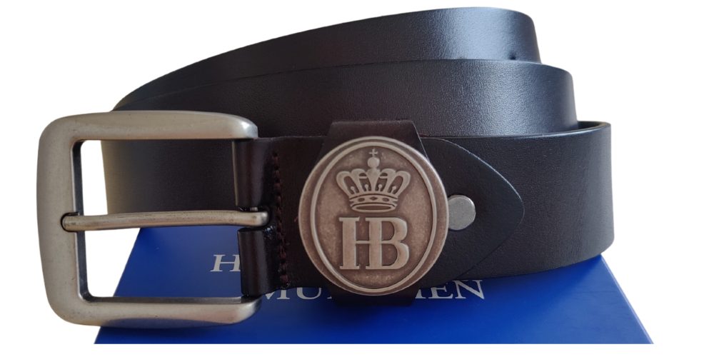 Hofbräuhaus München Ledergürtel Antik Logo echtes Leder, versilberte Schnalle