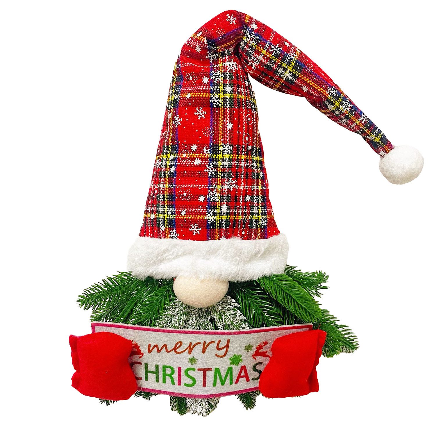 Coonoor Weihnachtsfigur Weihnachtskranz mit LED 60 cm Türkranz mit Weihnach günstig online kaufen