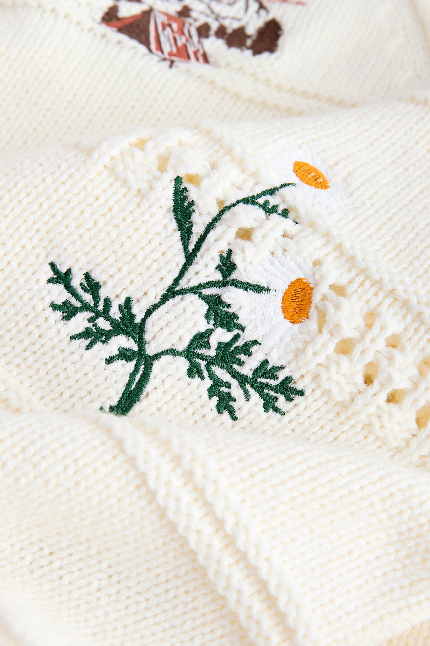 Next Strickpullover Strickpullover mit Stickerei und Baumwollanteil (1-tlg) günstig online kaufen