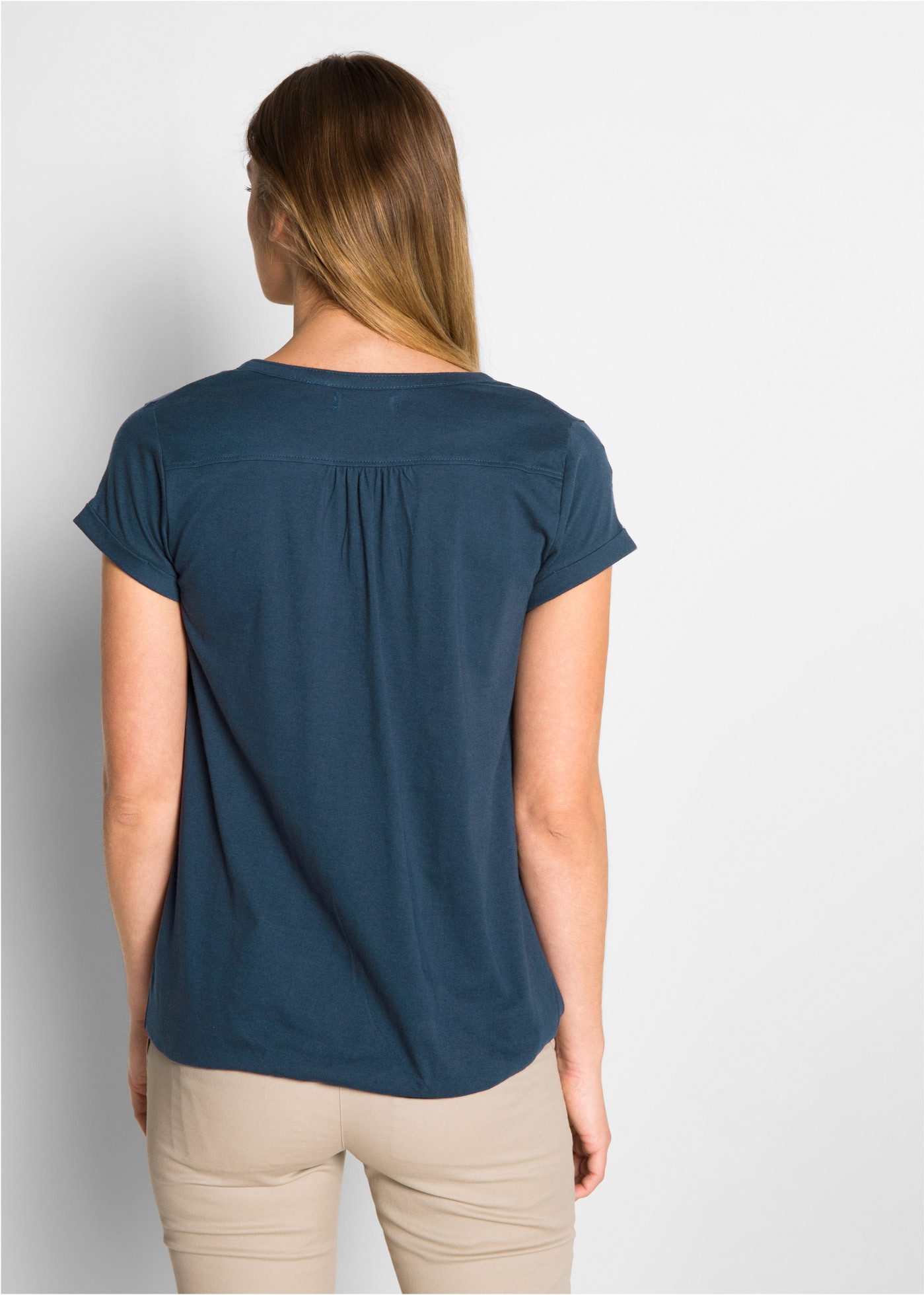 bonprix T-Shirt Baumwoll-Shirt, Kurzarm günstig online kaufen