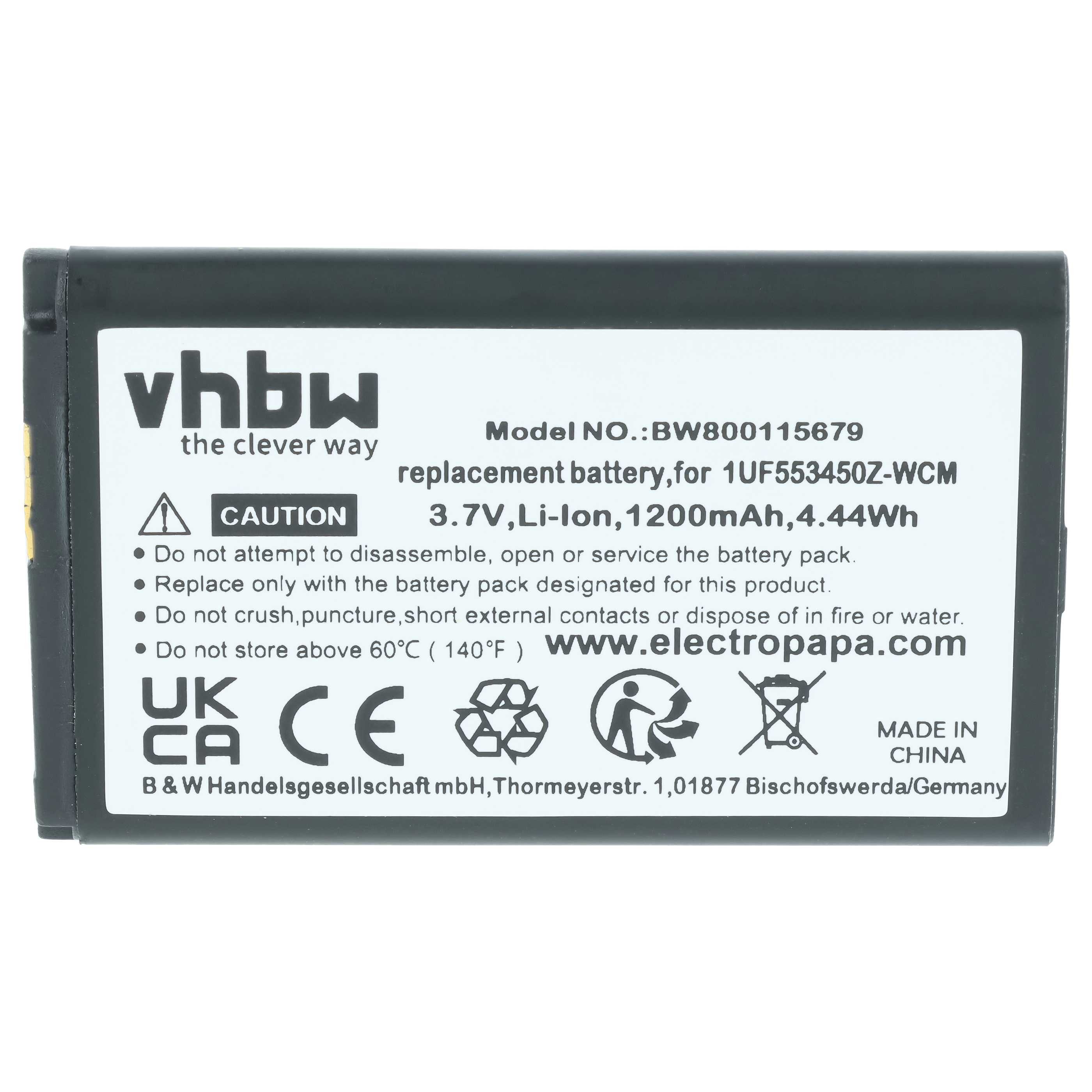 vhbw Akku passend für Bamboo CTH-470K-DE, CTH-470K-ES, CTH-470K-EN, Tablet-Akku Akku Li-Ion 1200 mAh (3,7 V, 1 St), Leistungsfähiger Austausch-Akku für Ihren Tablet-Computer