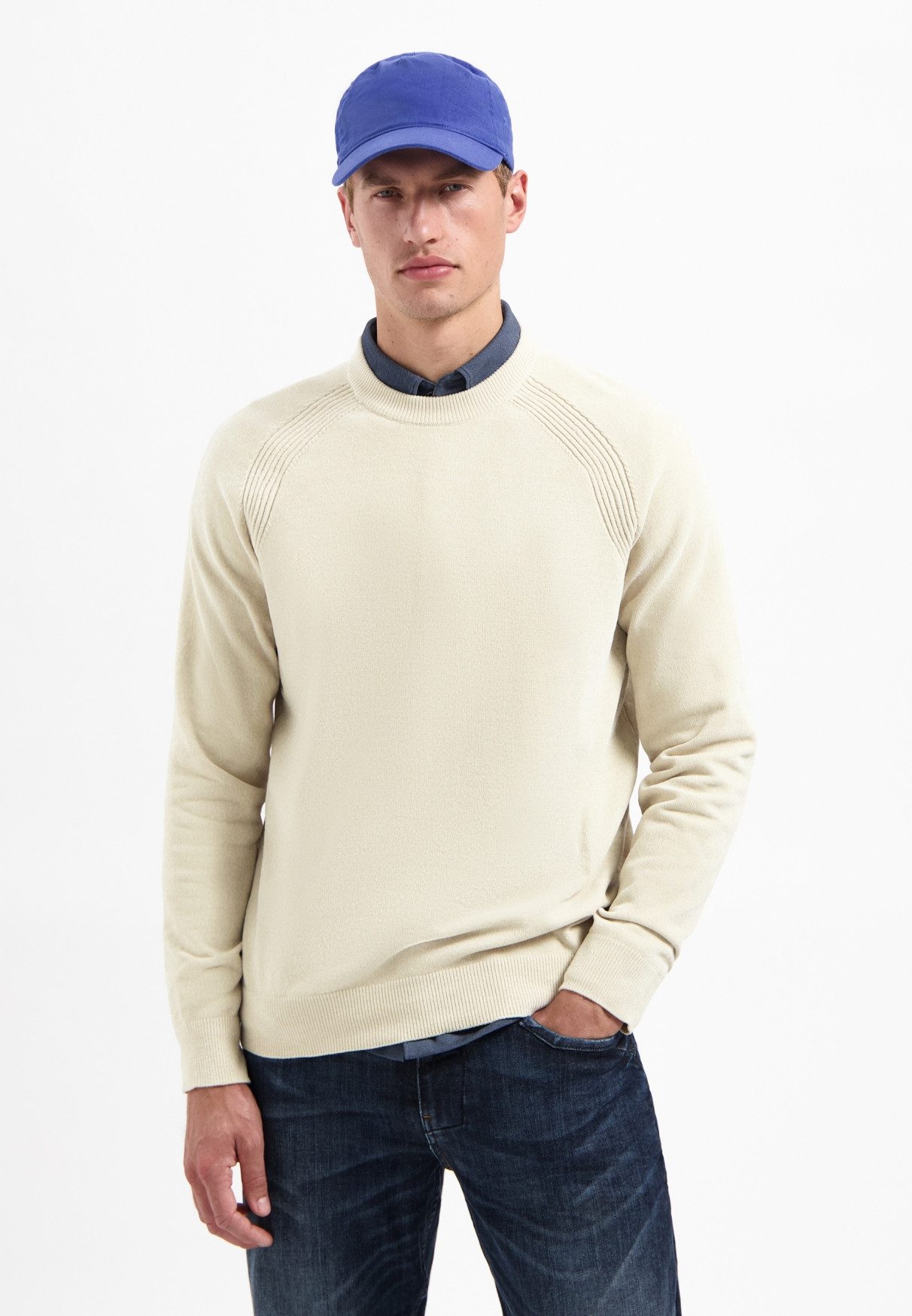 NO EXCESS V-Ausschnitt-Pullover No Excess Chenille-Pullover