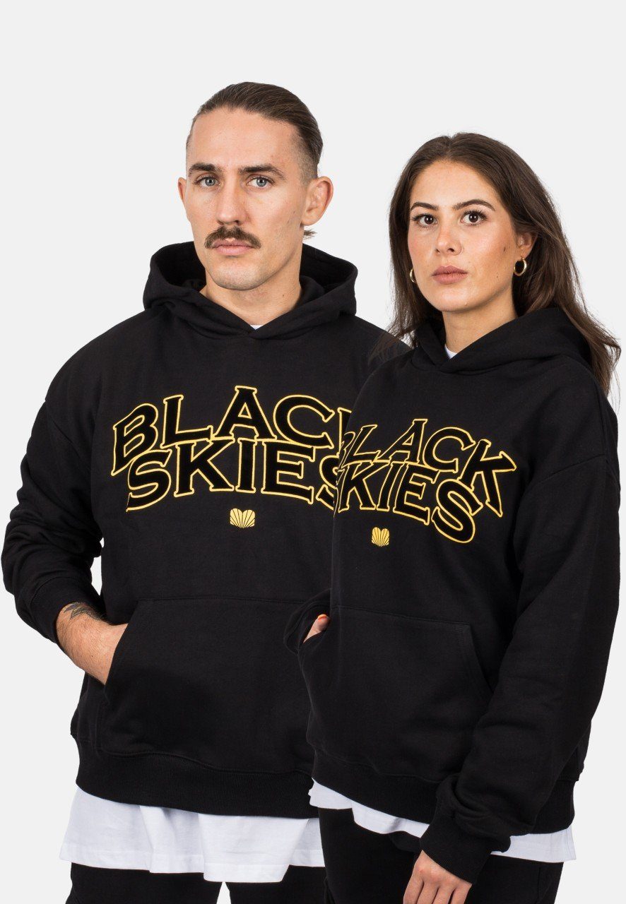 Blackskies Kapuzenpullover Oversized Team Hoodie - Schwarz-Gelb Large