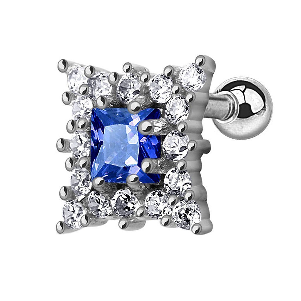 Piercing-Set Tragus Piercing Quadrat Kristallen Saphirblau