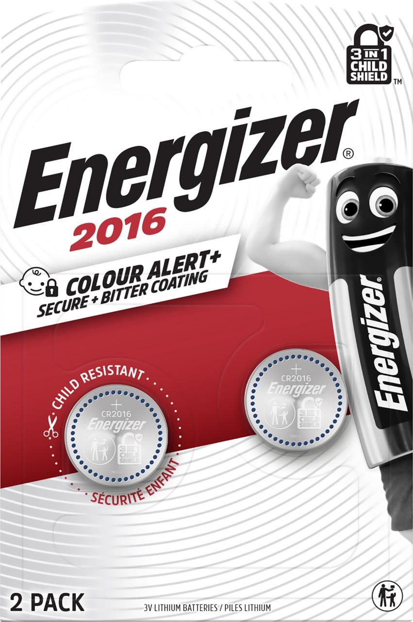 Energizer Energizer Knopfzelle CR 2016 Lithium, 3 V, 2er Knopfzelle