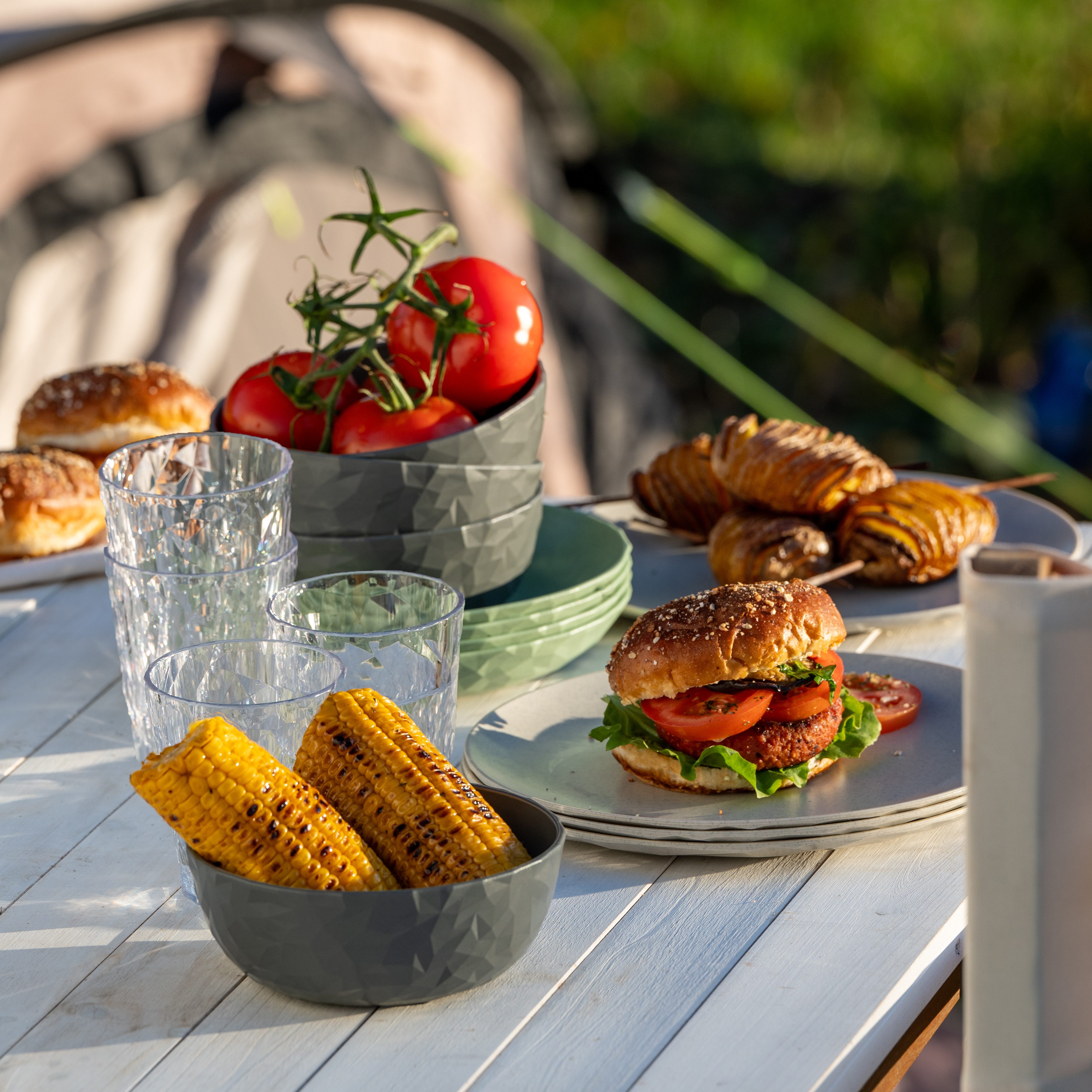 KOZIOL Speiseteller CLUB PLATE, Teller Set, 4-tlg., spülmaschinengeeignet, melaminfrei, 260 mm