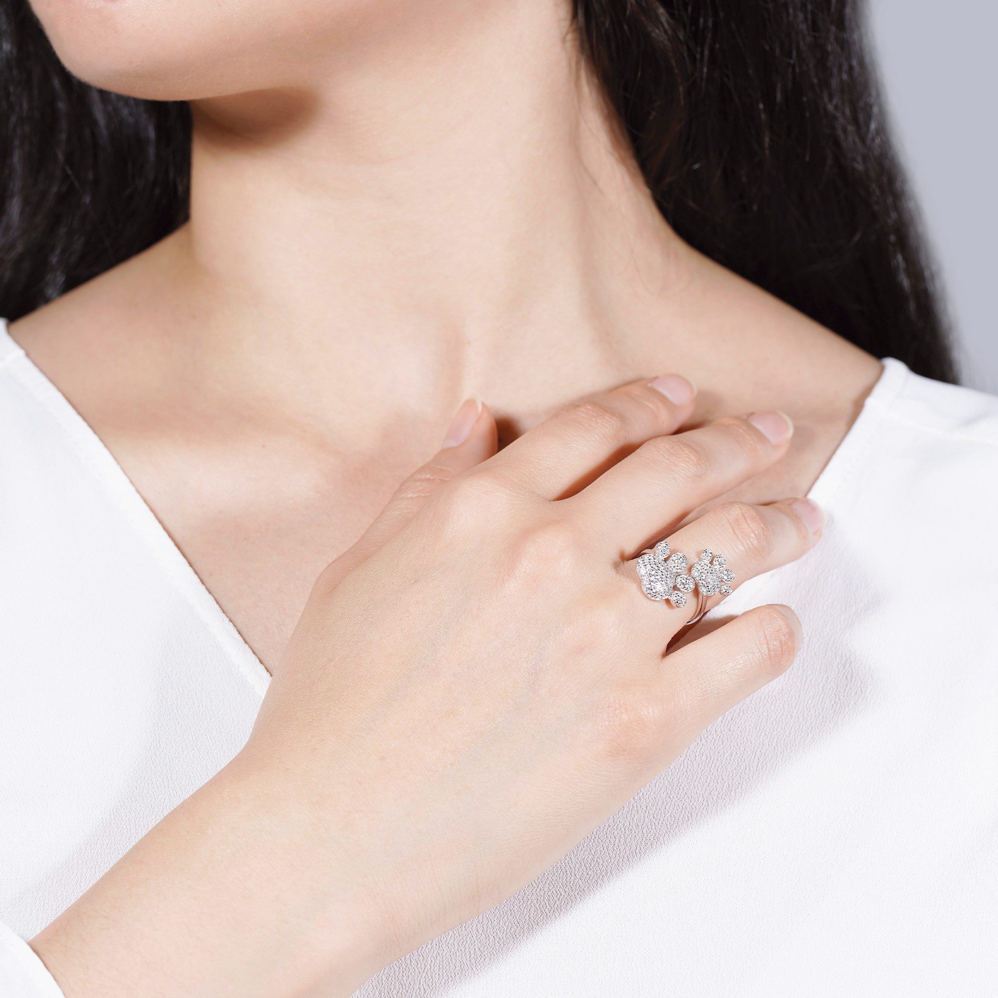 Seinerzeit FLORA & FAUNA Silberring Paw Pfoten Ring (1-tlg), Material: 925 Sterling Silber
