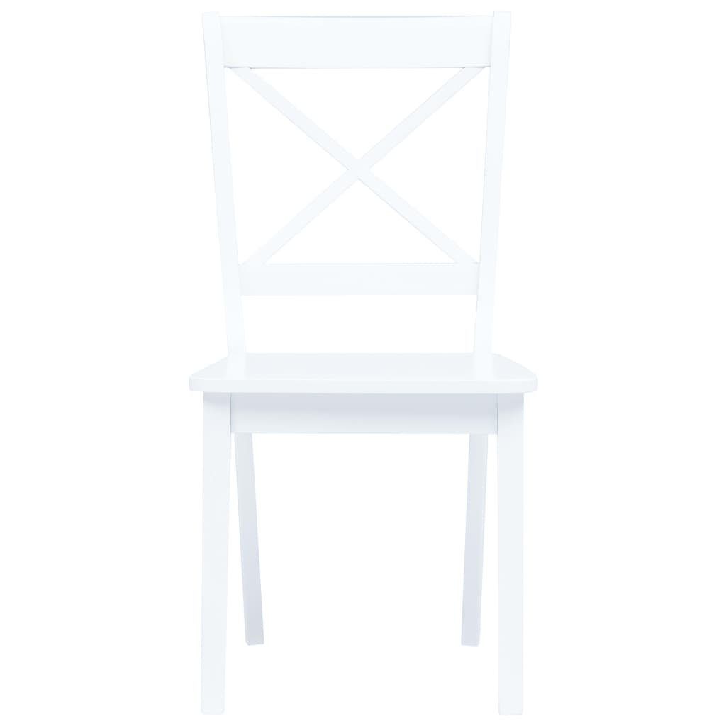 DOTMALL Essgruppe (Set,5-tlg),Tisch mit 4 und strapazierfähig Weiß Massiv, Stühlen,Gummiholz Braun