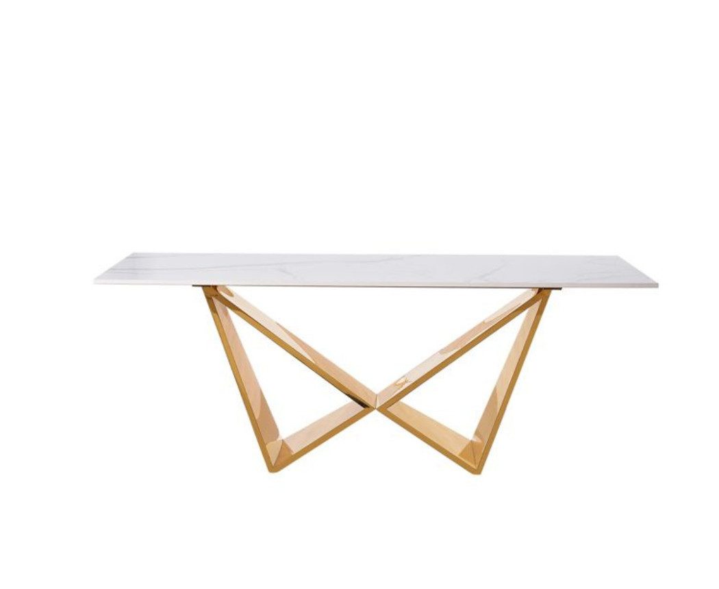 alesvelt Couchtisch Edler Couchtisch in Marmor-Optik mit Edelstahlbeinen 130cm