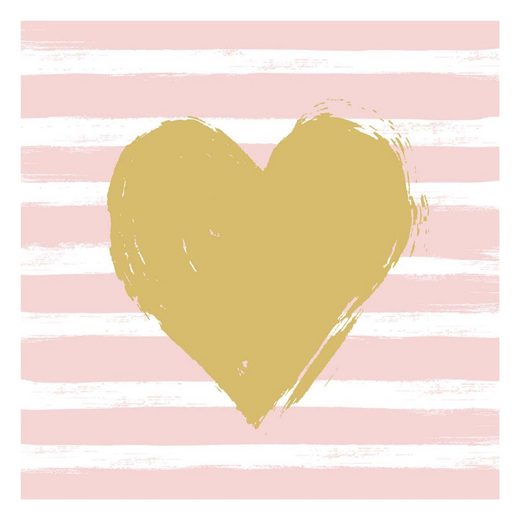 PPD Papierserviette »Birthday Hearts & Stripes Rosé 20 Stück 33 cm«