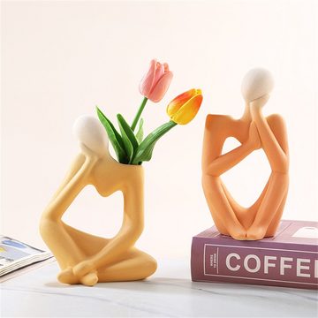 Rouemi Dekovase Keramische Vase, einfache hydroponische Vase Humanoid Home Ornament