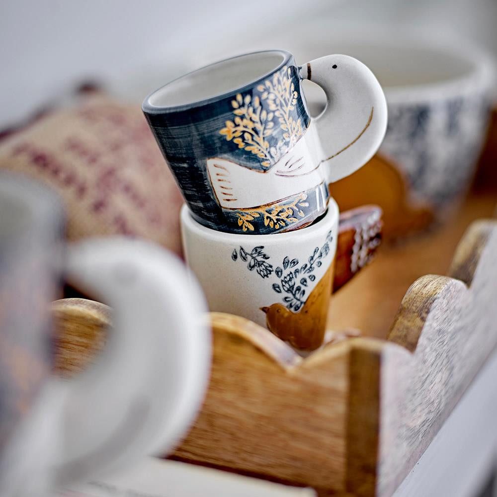 Bloomingville Espressotasse Hezha Espressotasse 2er Set blau, Steingut